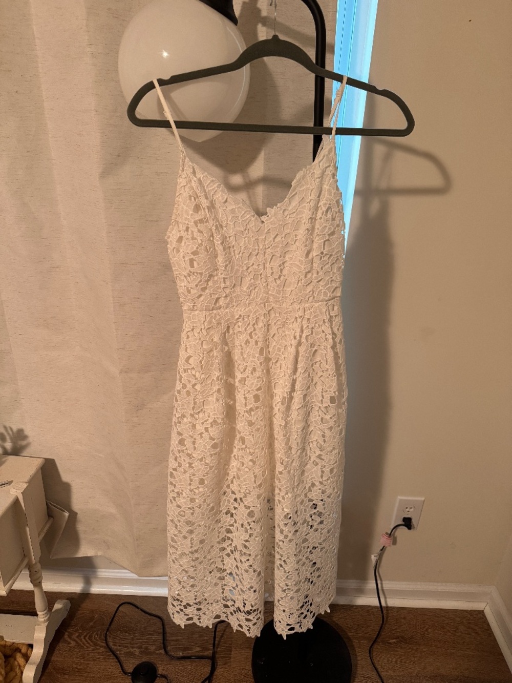 White midi dress